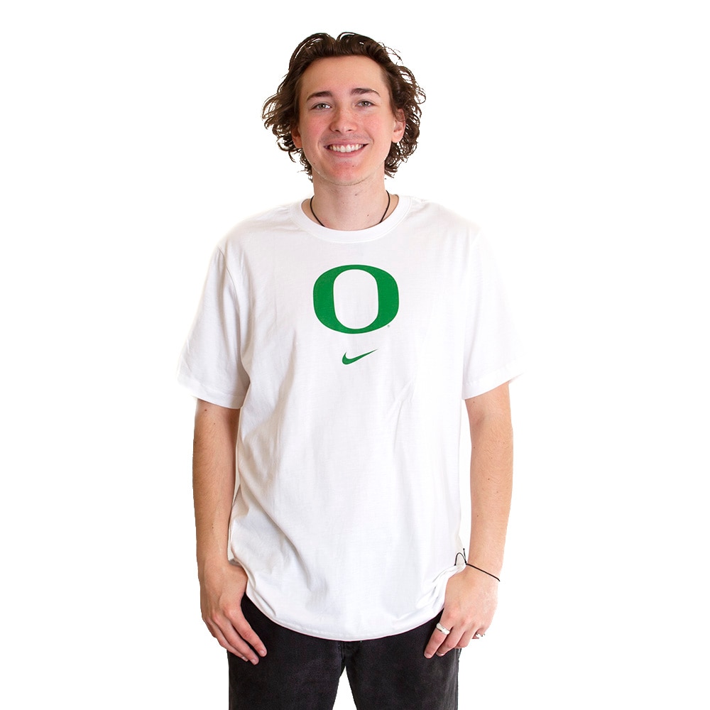 Classic Oregon O, Nike, White, Crew Neck, Men, Unisex, Football, Essential, T-Shirt, 683195